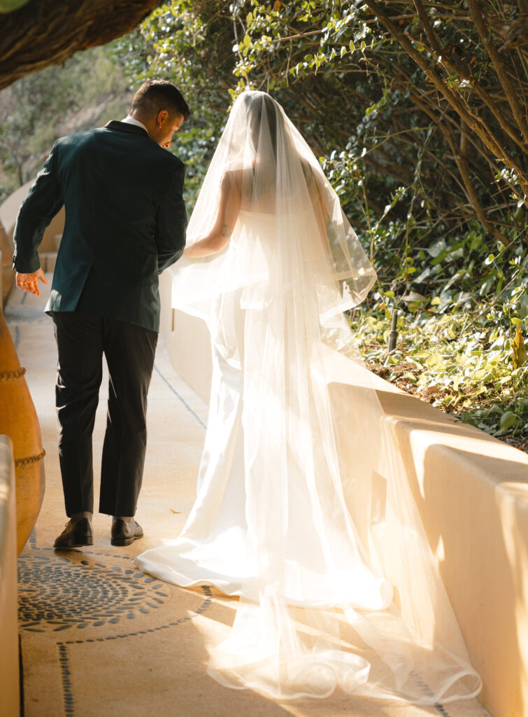 Bride and groom holding hands before their wedding in Zihuatanejo, Mexico