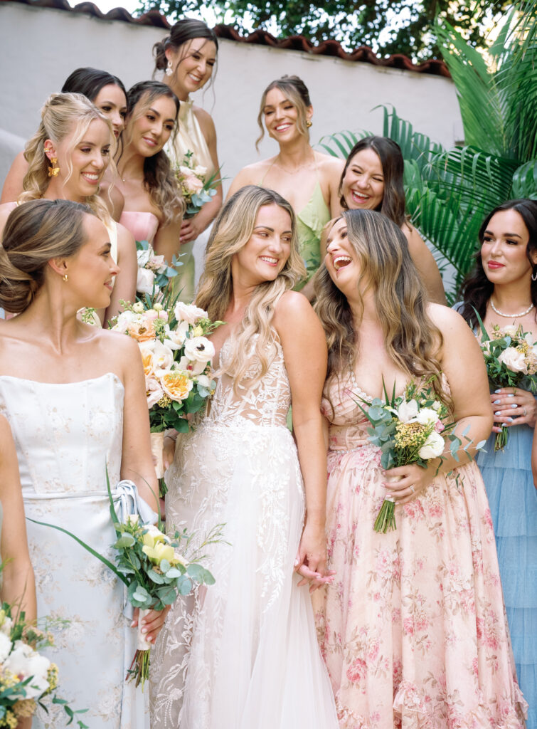 bridesmaids accompanying the bride